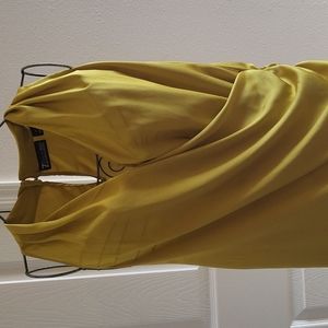 Mustard Satin Wrap Top
